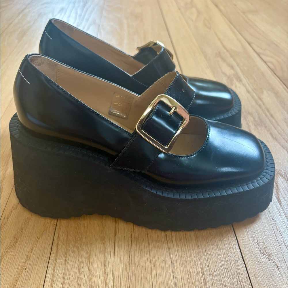 MM6 Maison Margiela Black Platform Mary Jane Shoes
